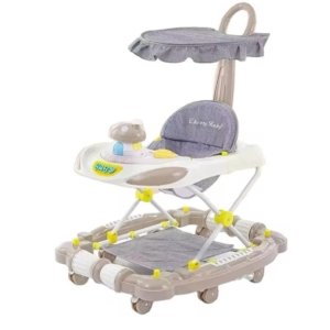 Cherry Baby Walker & Play – مشاية بقاعدة مرنة ومظلة حماية قابلة للطي