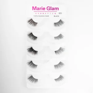 رموش شعر بشري طبيعي 100% 5 أزواج - Marie Glam 100% Human Hair 5 Pairs