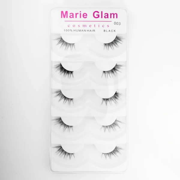 ⁦رموش شعر بشري طبيعي 100% 5 أزواج - Marie Glam 100% Human Hair 5 Pairs⁩ - الصورة ⁦2⁩