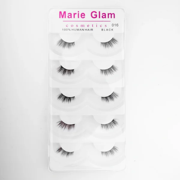 ⁦رموش شعر بشري طبيعي 100% 5 أزواج - Marie Glam 100% Human Hair 5 Pairs⁩ - الصورة ⁦3⁩