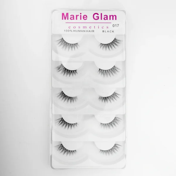 ⁦رموش شعر بشري طبيعي 100% 5 أزواج - Marie Glam 100% Human Hair 5 Pairs⁩ - الصورة ⁦4⁩