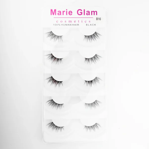 ⁦رموش شعر بشري طبيعي 100% 5 أزواج - Marie Glam 100% Human Hair 5 Pairs⁩ - الصورة ⁦5⁩