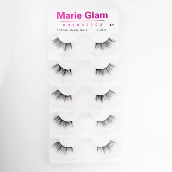 ⁦رموش شعر بشري طبيعي 100% 5 أزواج - Marie Glam 100% Human Hair 5 Pairs⁩ - الصورة ⁦6⁩