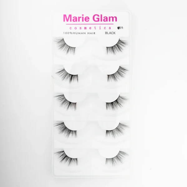 ⁦رموش شعر بشري طبيعي 100% 5 أزواج - Marie Glam 100% Human Hair 5 Pairs⁩ - الصورة ⁦7⁩