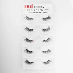 رموش شعر بشري طبيعي 100% 5 أزواج - Red Cherry 100% Human Hair 5 Pairs