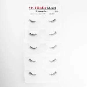 رموش شعر بشري طبيعي 100% 5 أزواج -Victoria Glam 100% Human Hair 5 Pairs