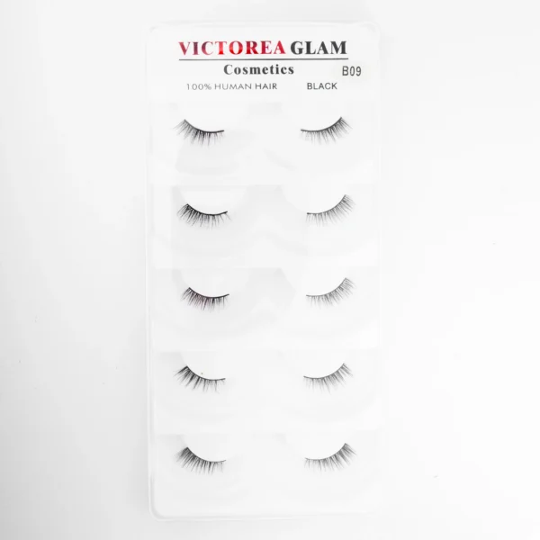 رموش شعر بشري طبيعي 100% 5 أزواج -Victoria Glam 100% Human Hair 5 Pairs