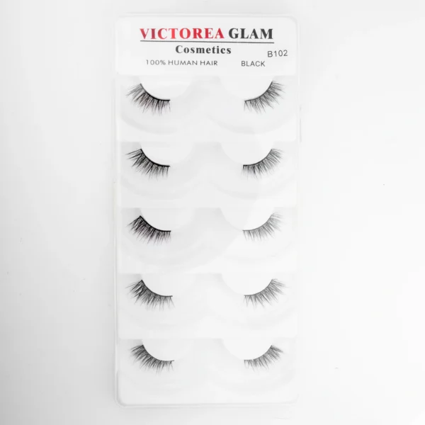 ⁦رموش شعر بشري طبيعي 100% 5 أزواج -Victoria Glam 100% Human Hair 5 Pairs⁩ - الصورة ⁦6⁩