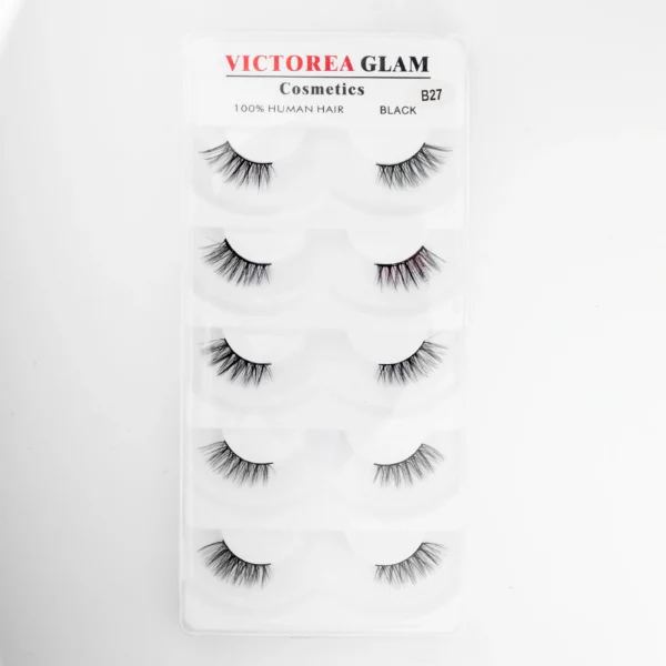 ⁦رموش شعر بشري طبيعي 100% 5 أزواج -Victoria Glam 100% Human Hair 5 Pairs⁩ - الصورة ⁦2⁩