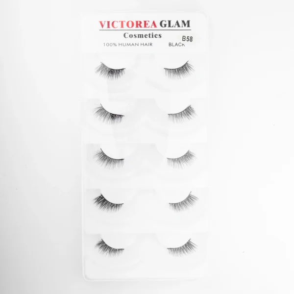 ⁦رموش شعر بشري طبيعي 100% 5 أزواج -Victoria Glam 100% Human Hair 5 Pairs⁩ - الصورة ⁦3⁩