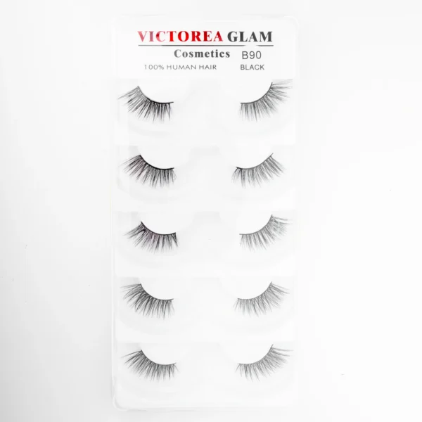 ⁦رموش شعر بشري طبيعي 100% 5 أزواج -Victoria Glam 100% Human Hair 5 Pairs⁩ - الصورة ⁦5⁩