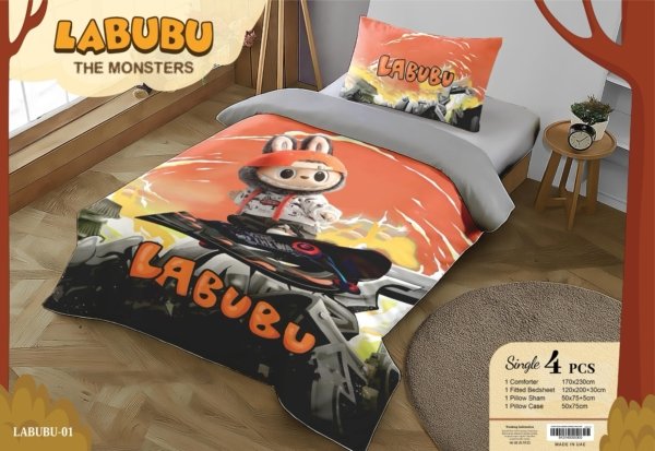 ⁦Labubu – طقم مفارش سرير أطفال 4 قطع | Kids Bedding Set 4 PCS⁩ - الصورة ⁦2⁩