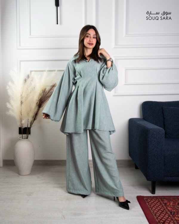 ⁦بدلة نسائي خام لنن⁩ - الصورة ⁦2⁩