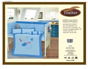 طقم تلبيس سرير بيبي يتكون من 6 قطع من القطن الصافي 100%