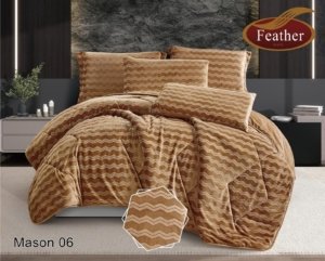 لحاف ماسون نفرين 6 قطع شتوي مخمل من الجهتين