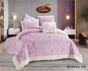 لحاف ريدونا نفرين 7 قطع شتوي فرو من الخارج ومخمل من الداخل