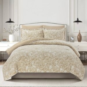 لحاف كانون فلانيل محفور بتقنيه خاصه تعطي تأثير المشجر - نفرين