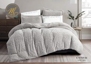 لحاف TETER مخمل ناعم بتصميم عصري وأنيق نفرين + نفر ونص