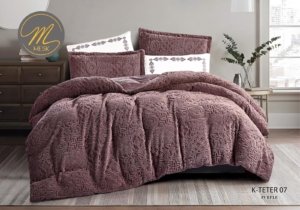 لحاف TETER مخمل ناعم بتصميم عصري وأنيق نفرين + نفر ونص