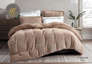 لحاف TETER مخمل ناعم بتصميم عصري وأنيق نفرين + نفر ونص