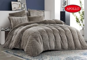 لحاف TOTZ المخملي من APOLLO بخامة الفيلانيل الچاكار المحفورة - نفر ونص