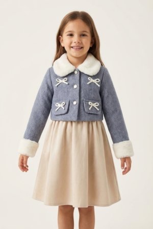فستان بناتي مع جاكيت